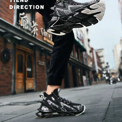 Premium sports trainers with breathable mesh upper and thick, shock-absorbing soles