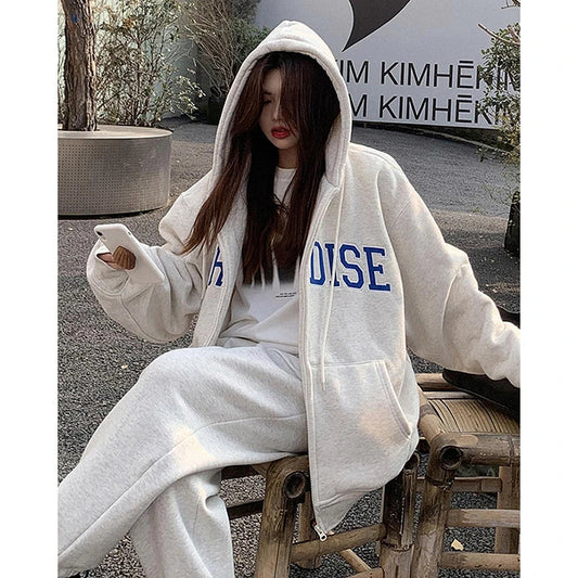 Luxurious hooded cardigan sweater for women in white grey and black colours