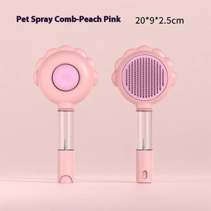 Premium 2-in-1 Self-Cleaning Pet Grooming Brush and Comb with curved comb teeth and ergonomic, non-slip handle for efficient and gentle grooming
