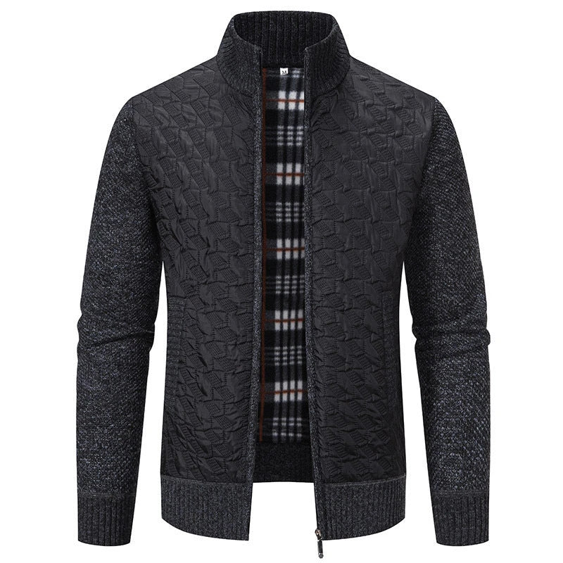 Premium slim-fit jacket with stand collar in a range of classic colours, made from high-quality chenille fabric for exceptional warmth and comfort.