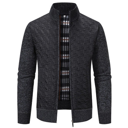 Premium slim-fit jacket with stand collar in a range of classic colours, made from high-quality chenille fabric for exceptional warmth and comfort.