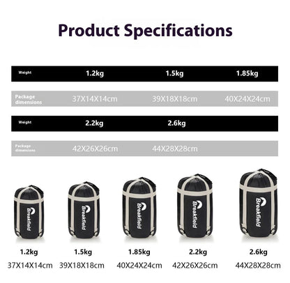 Premium waterproof cotton sleeping bag with envelope-style structure and brushed cloth lining for outdoor camping