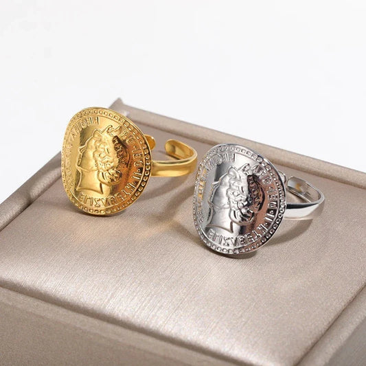 Stainless steel minimalist rings for women in a variety of sizes, showcasing a sleek and sophisticated design