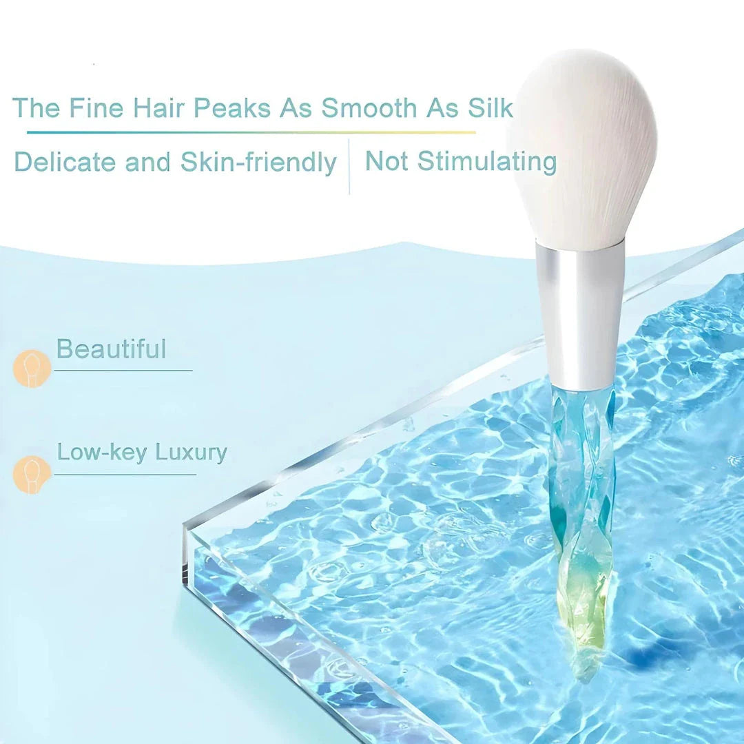 Exquisite Crystal Handle Powder Makeup Brush with Prism Design and Soft Wool Fibers for Flawless Makeup Application