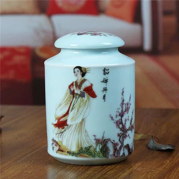 Handcrafted Asian-inspired ceramic tea jars with generous 250 ml capacity, perfect for storing and preserving a variety of loose-leaf teas