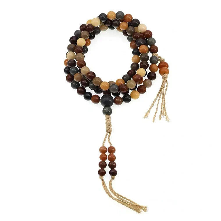 Handcrafted Bodhi Seed Buddhist Prayer Beads with 108 natural root beads in 8mm size