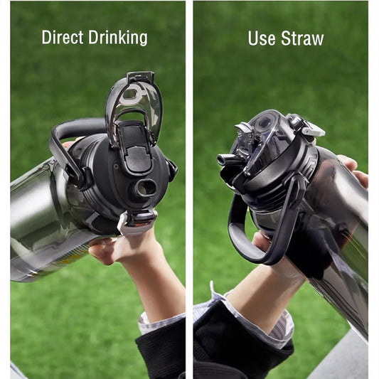 High-quality Tritan water bottle with straw and large capacity for convenient hydration on the go