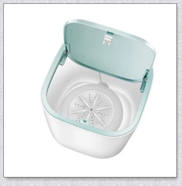 Compact, portable washing machine with customisable water levels and high-power cleaning capabilities