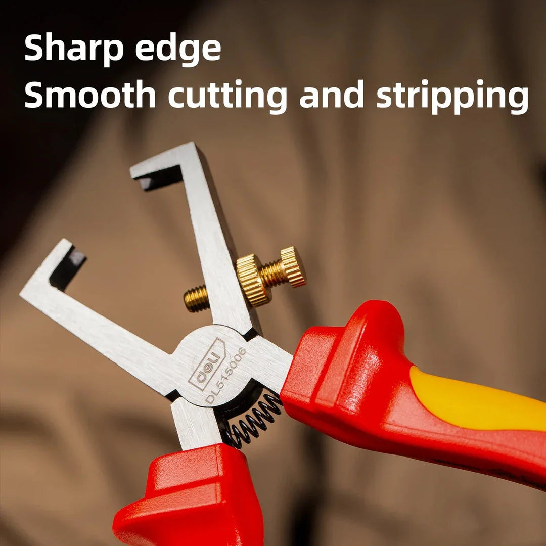 Premium Insulated Wire Stripping Pliers with 1000V Voltage Resistance and Ergonomic Dual-Colour Handle