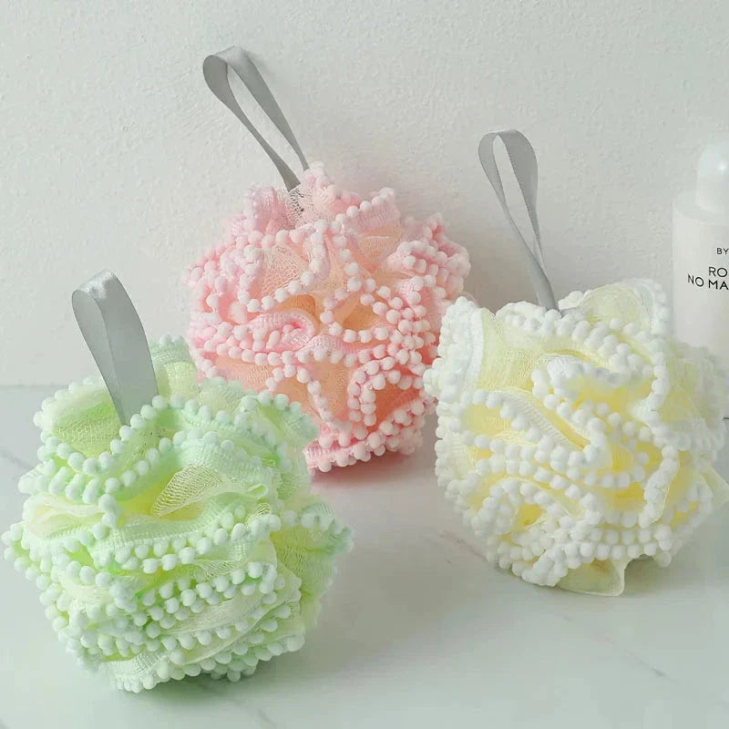 Elegant Flower Lace Bath Sponge Ball - Luxurious Exfoliating Sponge for Radiant Skin