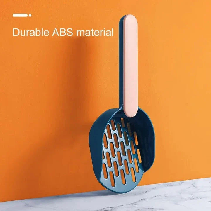 Premium Multi-Function Cat Litter Scoop with Self-Cleaning Base in Coffee Pink Colour