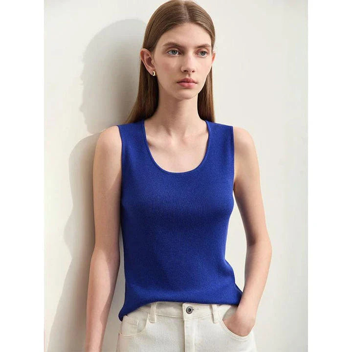 Elegant silk camisole with unique hollow-out design, perfect for summer in the UK