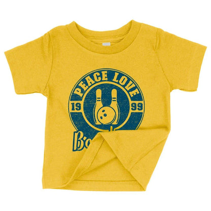 Cosy and comfortable baby bowling t-shirt in white, made with premium Airlume cotton for a flexible fit