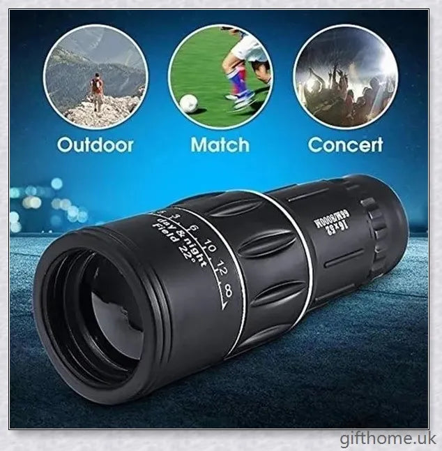 Premium 16X52 high-powered monocular with 52mm objective lens for long-range outdoor viewing and exploration