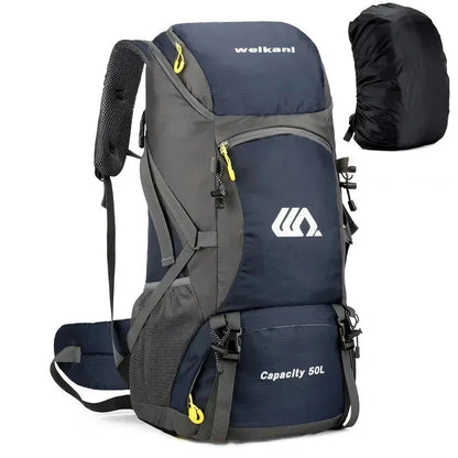 Premium 50L waterproof backpack with hydration system, shoe compartment, and reflective safety features for outdoor adventures