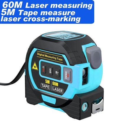 Premium Laser Distance Meter with 5m Tape Measure and Cross-Marking Functionality