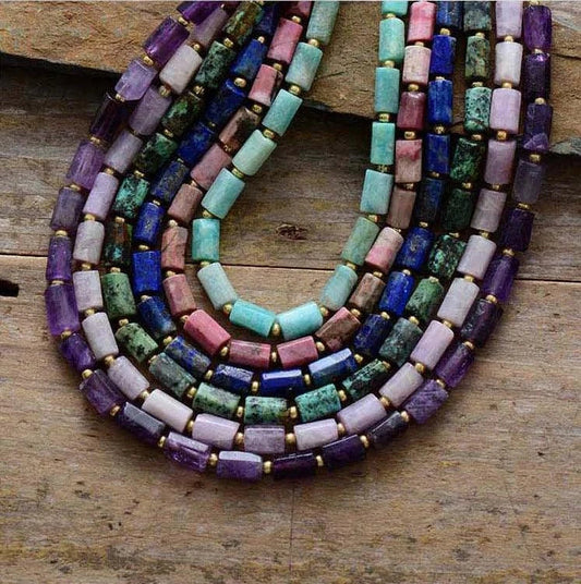 Elegant red natural stone necklace with minimalist design, crafted in the United Kingdom