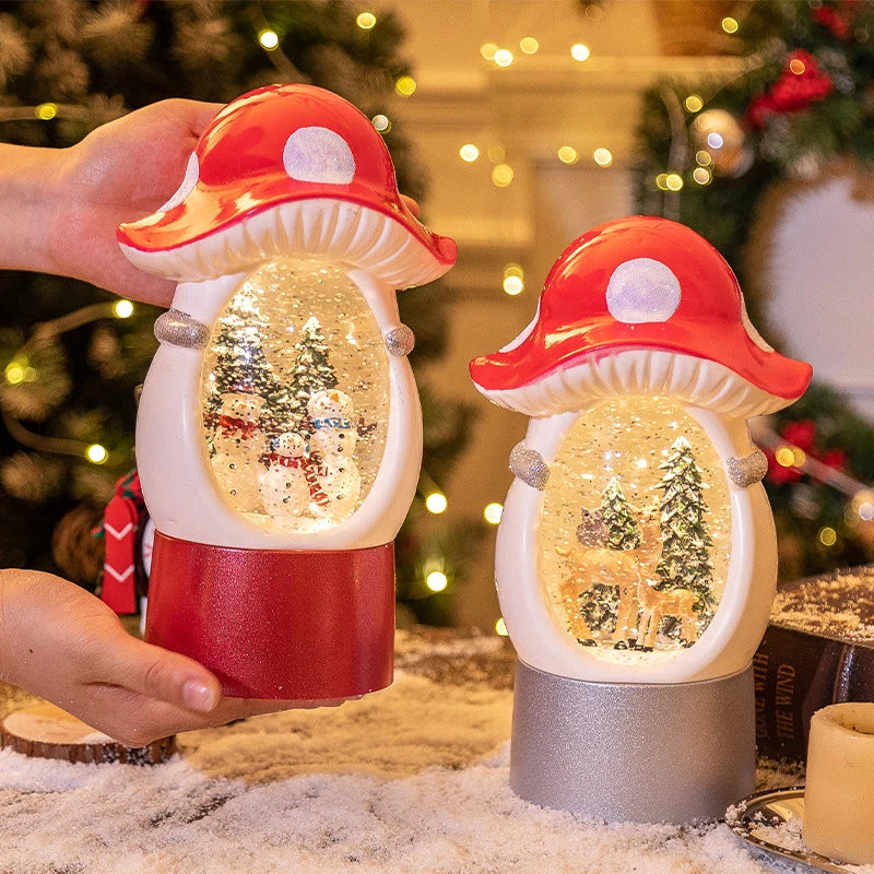 Enchanting Christmas crystal ball decoration with snowman or deer design and built-in musical mechanism