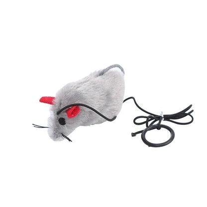 Colourful toy mouse set with 5 plush mice in various bright colours for cat playtime