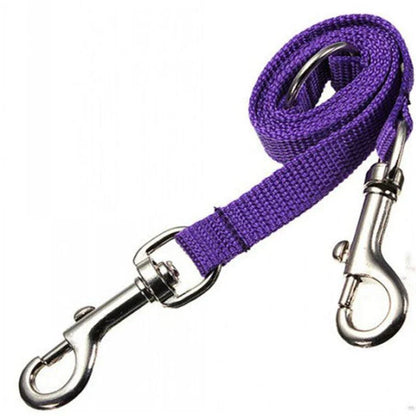 Premium dual-lead dog leash made of nylon with padded handles for secure and comfortable walking