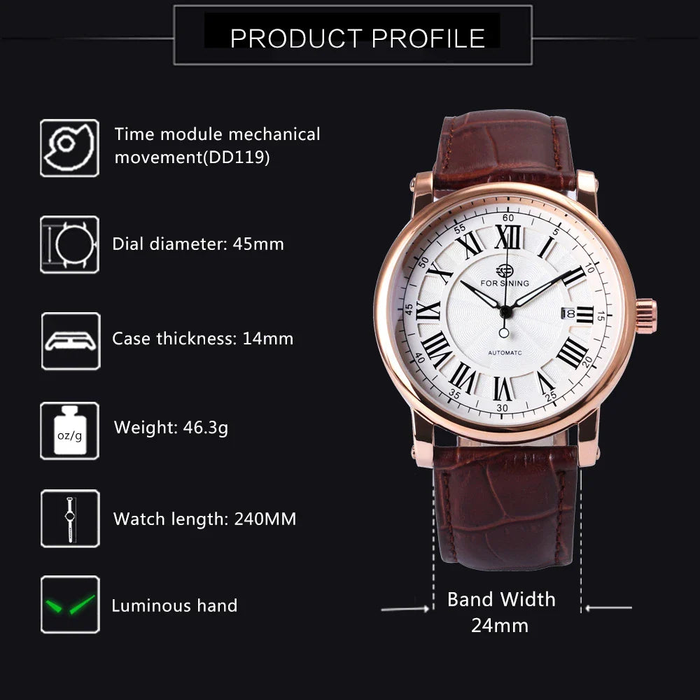 Premium mechanical wristwatch with a sleek, classic British design and durable construction