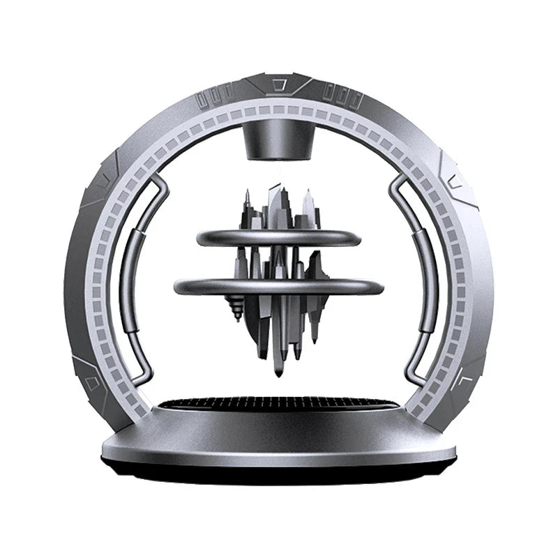 Sophisticated solar-powered car fragrance diffuser with natural plant-based aromatherapy technology