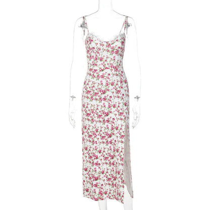 Elegant floral print maxi dress in various colours, perfect for British summer events and occasions