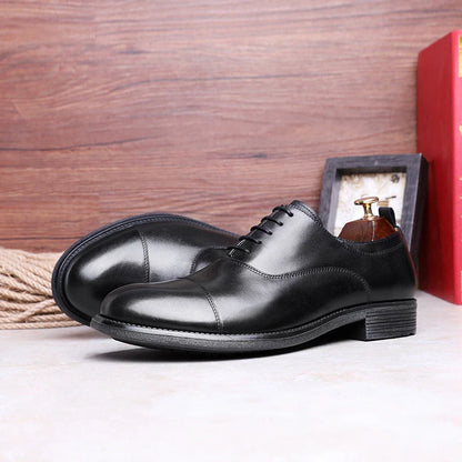 Premium cowhide lace-up shoes with a gradient design, showcasing a modern and sophisticated aesthetic