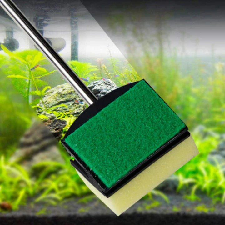 A high-quality stainless steel cleaning brush with a dual-sided sponge for efficient and thorough home cleaning.