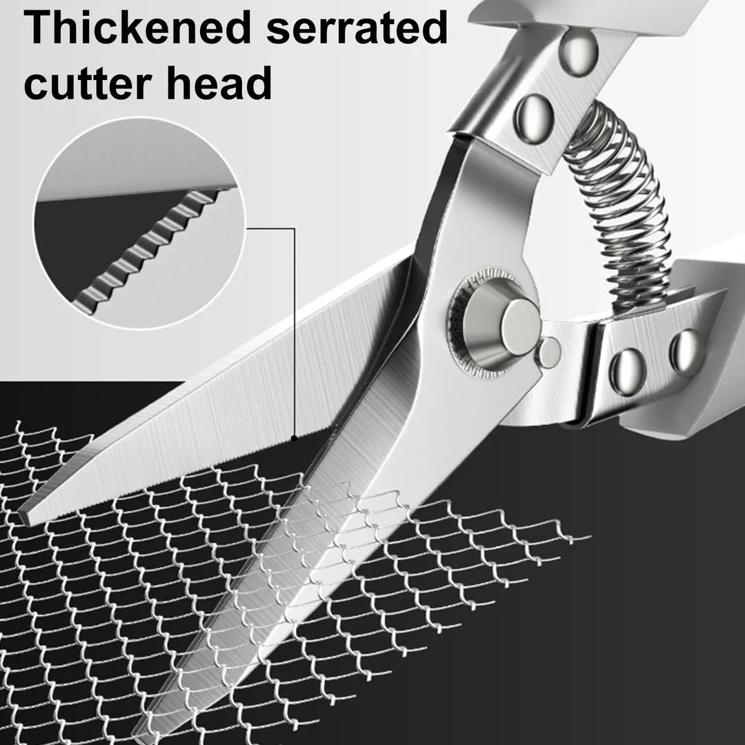 Premium Multi-Directional Metal Sheet Cutting Scissors with stainless steel blades and ergonomic rubber handle