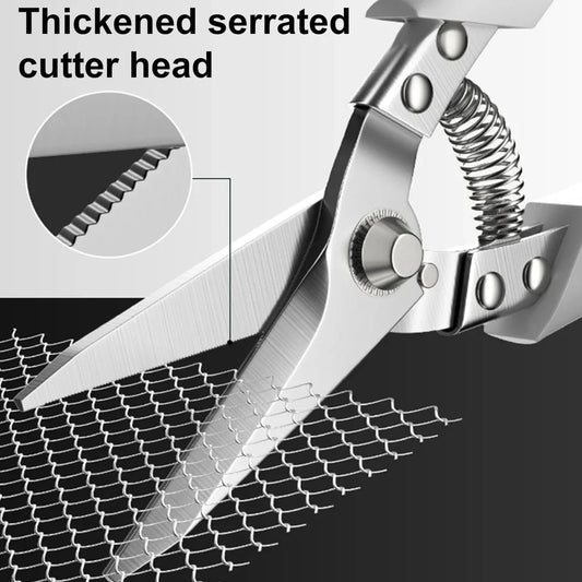 Premium Multi-Directional Metal Sheet Cutting Scissors with stainless steel blades and ergonomic rubber handle
