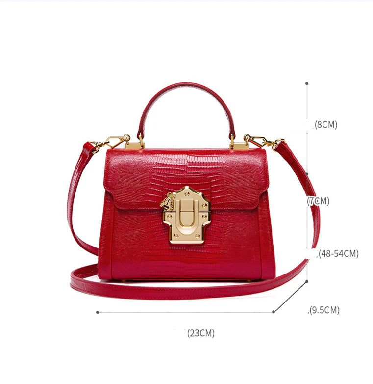Stylish one-shoulder oblique back handbag in various colours, crafted with premium cowhide leather for timeless British elegance