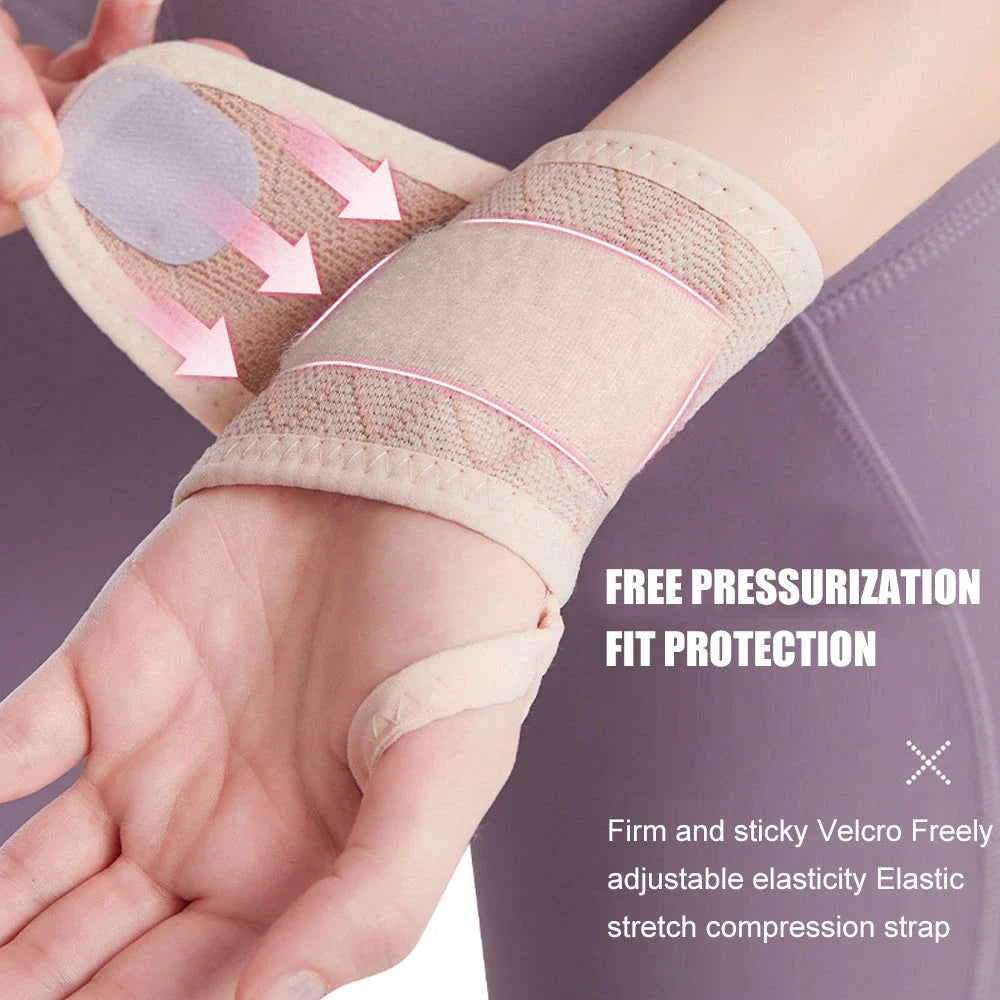 Premium sports wrist protector made of breathable, adjustable spandex material for pain relief and enhanced performance