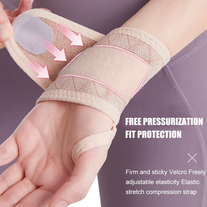 Premium sports wrist protector made of breathable, adjustable spandex material for pain relief and enhanced performance