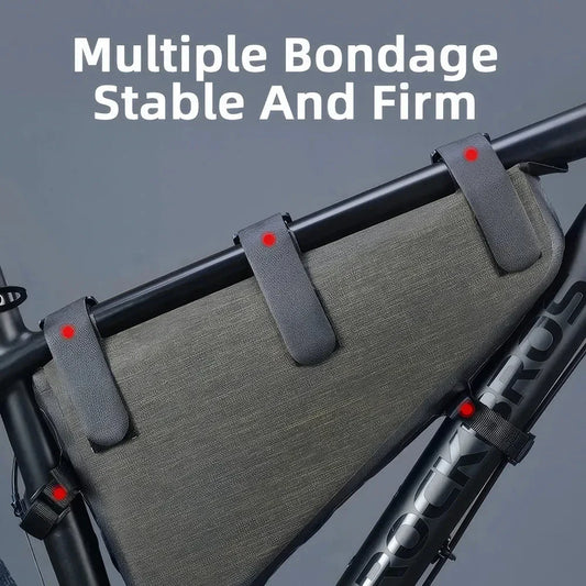 Waterproof and durable triangle-shaped bike bag with reflective accents, perfect for UK cyclists