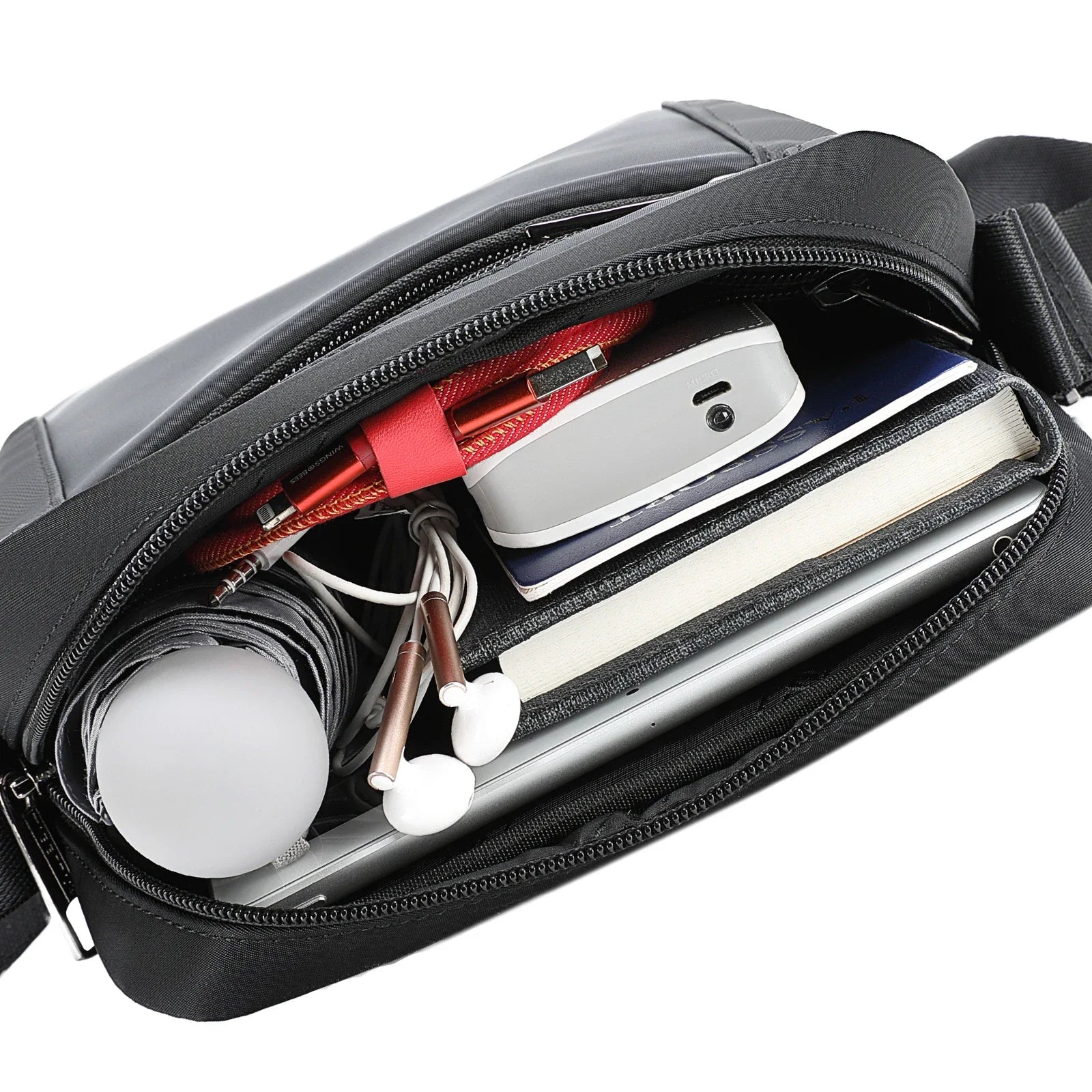 Premium quality men's classic business shoulder briefcase made of durable Oxford cloth with sleek square vertical design and ample interior storage compartments