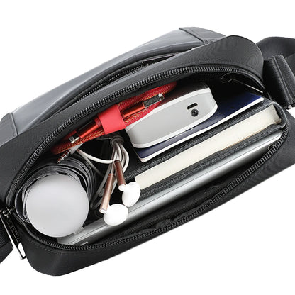 Premium quality men's classic business shoulder briefcase made of durable Oxford cloth with sleek square vertical design and ample interior storage compartments