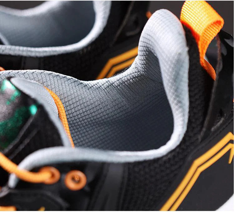 Stylish black student trainers with a breathable, casual design for comfortable everyday wear