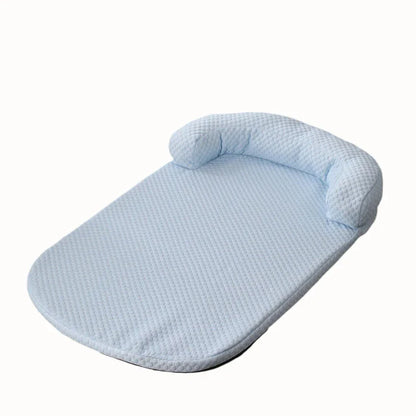 A breathable, ice-filled pet cooling mat in a variety of stylish colours for use in kennels, beds, or anywhere your pet lounges.