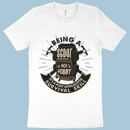 Official Scout T-Shirt in Asphalt colour, featuring premium Airlume cotton construction and a classic scouting design