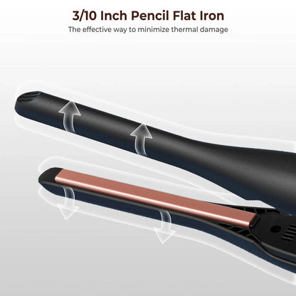 Compact Hair Straightener for Short Hair and Beards - Sleek, Precise Styling Tool with Ceramic Tourmaline Plates