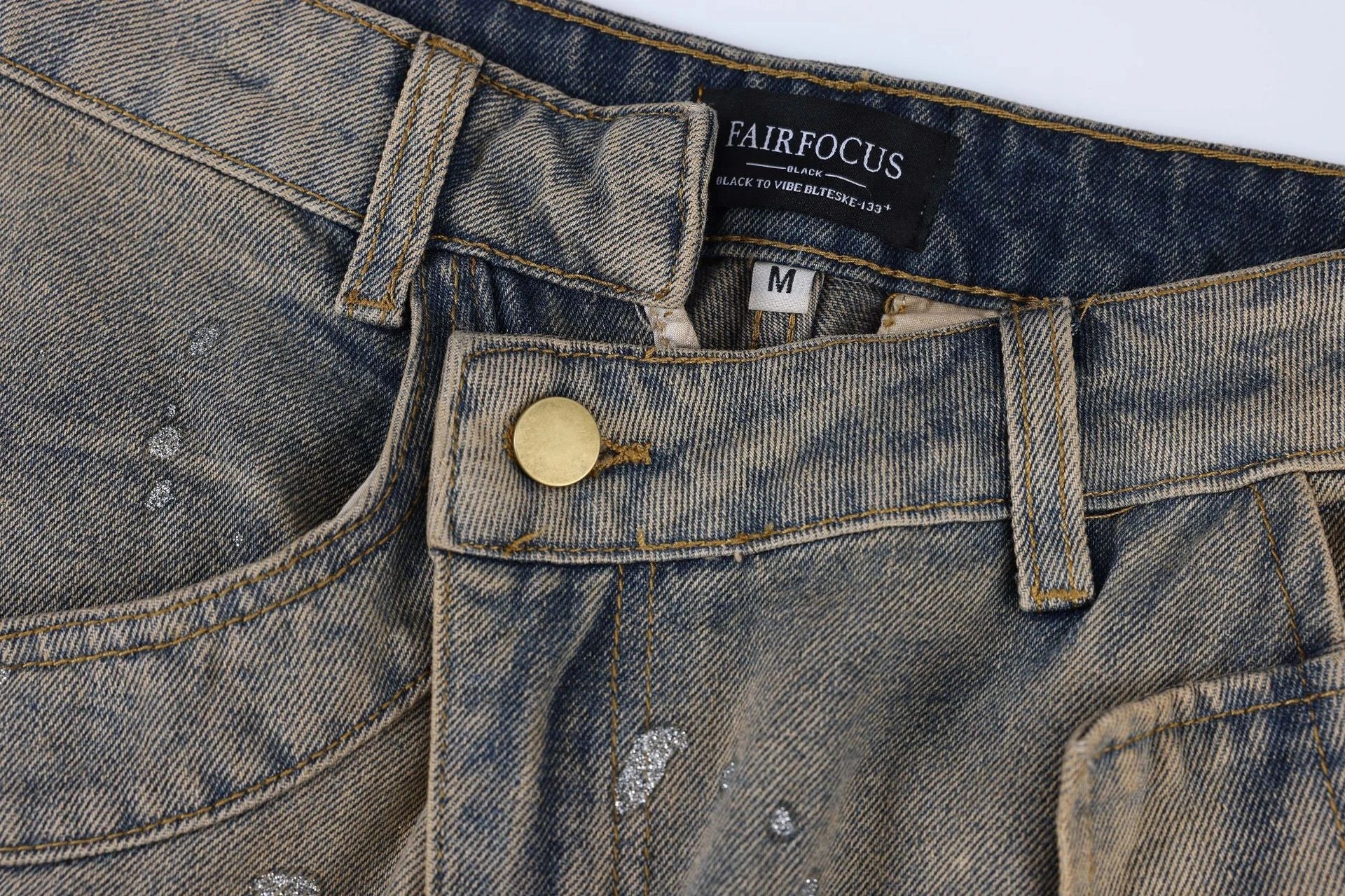 Premium cotton denim cargo trousers with a retro-inspired design, perfect for British street fashion
