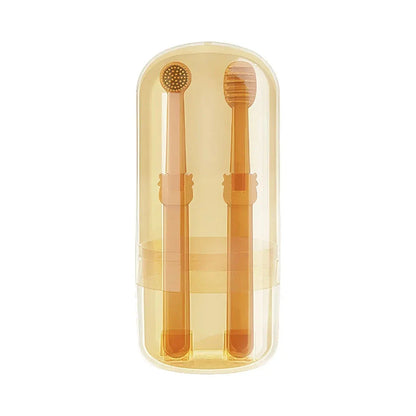 Premium pet dental care kit with dual-sided toothbrush and silicone handle for dogs and cats