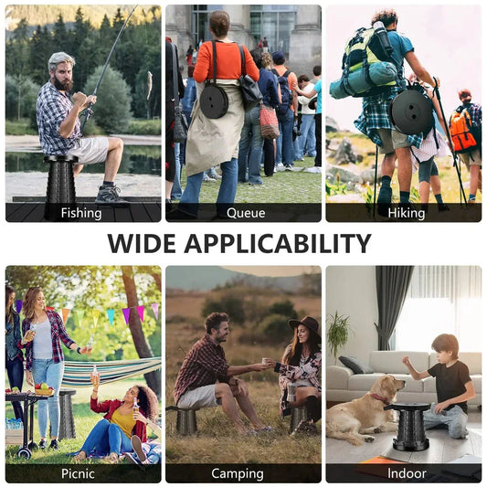 Adjustable Height Portable Telescopic Stool - Sturdy, Lightweight, and Perfect for Outdoor Activities