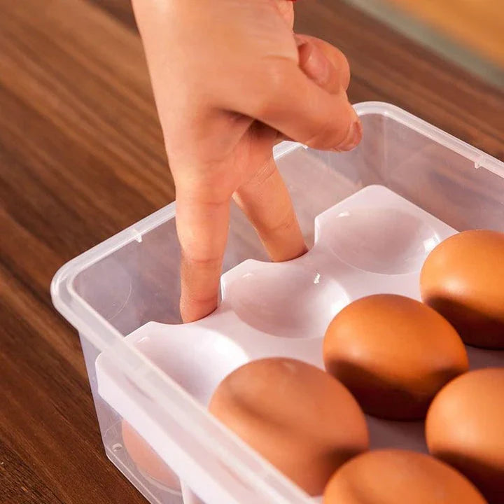 Spacious 2-Tier Plastic Egg Storage Box in Pink - Premium Egg Holder for Organised UK Kitchens