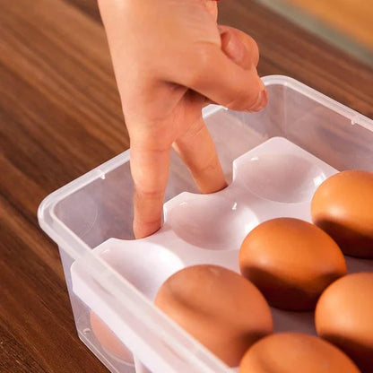 Spacious 2-Tier Plastic Egg Storage Box in Pink - Premium Egg Holder for Organised UK Kitchens