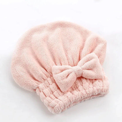 Bamboo Hair Towel Wrap: Microfibre Hair Drying Turban with Stylish Bowknot Design