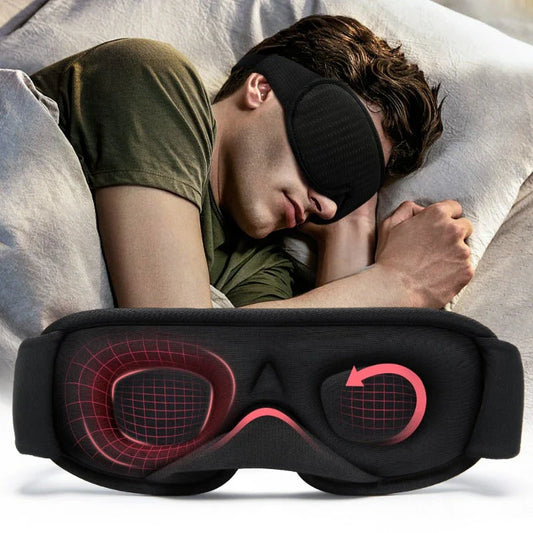 Luxury 3D memory foam sleep mask with adjustable elastic band for a tailored fit and complete darkness