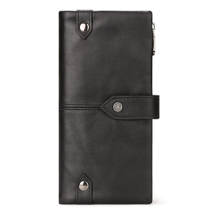 Premium British leather wallet in red, black, and brown colours with a minimalist, sophisticated design