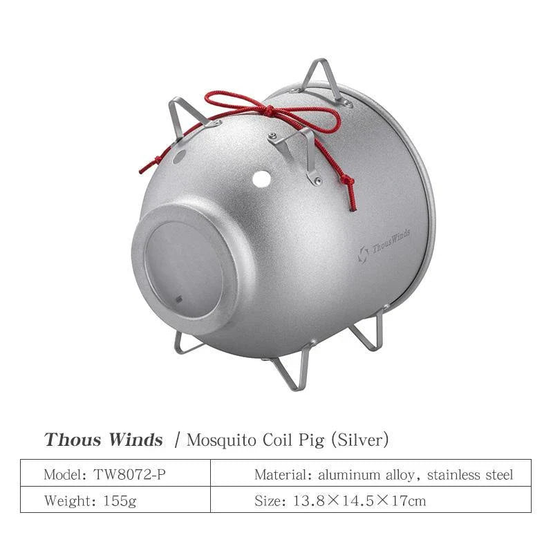 Charming pig-shaped mosquito coil holder for outdoor use, featuring a fireproof and anti-scalding design for safe mosquito protection.